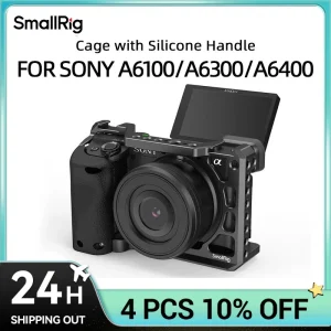 SmallRig DSLR Camera Cage Rig per Sony A6400 con impugnatura in Silicone e scarpa fredda per fotocamera Sony A6100/A6300/A6400 3164
