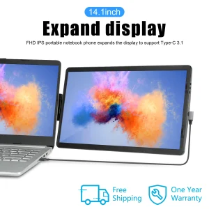 Schermo pieghevole per monitor LCD da 14 pollici per laptop da 6 pollici per ufficio conferenze Tipo C Interruttore per telefono per computer Pannello monitor da gioco PS4/5