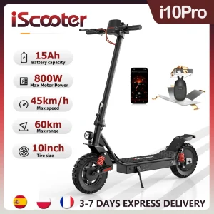 IScooter i10pro Scooter elettrico pneumatico da 10 pollici 800W 48V 15Ah eScooter pieghevole velocità massima 45 km/h gamma 60KM Kick Scooter con App