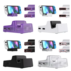 eXtremeRate AiryDocky Kit fai da te Custodia di ricambio per Nintendo Switch Dock, Mini Dock Shell Cover portatile per Nintendo Switch OLED