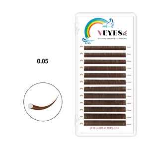 Veyes Inc 0.05mm estensioni ciglia marrone Latte veyellash morbide 8-16MM ciglia finte visone finto Volume individuale estensioni ciglia