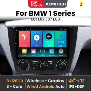 AI Voice Wireless Carplay 8 + 128GB Autoradio Multimediale Per BMW Serie 1 E88 E82 E81 E87 2004-2011 Android di Navigazione GPS 4G Wifi