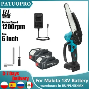 Mini sega elettrica da 6 pollici senza spazzole motosega a batteria portatile lavorazione del legno attrezzi da giardino taglierina per batteria Makita 18V