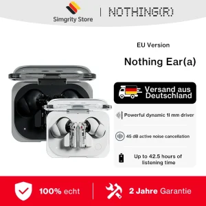 Nothing Ear (a) Auricolare Bluetooth senza fili Cancellazione attiva del rumore Driver dinamico da 11 mm Fino a 42,5 ore di ascolto LDAC