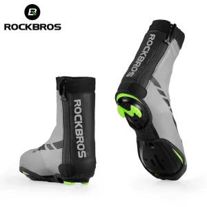 ROCKBROS Copriscarpe da ciclismo Copriscarpe riflettenti antipolvere impermeabili Copriscarpe con bloccaggio per bicicletta Copriscarpe per bici da strada MTB