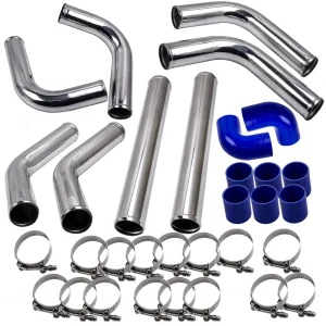 Kit tubo Turbo Intercooler universale in alluminio da 2.5 pollici + Silicone + morsetto