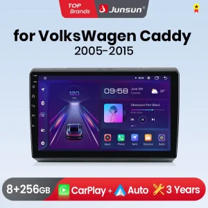 Junsun Wireless CarPlay Android Auto Car Radio per VW Volkswagen Caddy 2005 – 2015 GPS Multimedia 2 din Systems Stereo