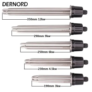 DERNORD 2 pollici Tri-Clamp Elemento riscaldante per birra SUS304 3/4.5/6/9/12kw Riscaldatore elettrico tubolare per acqua ad immersione 220V 380V