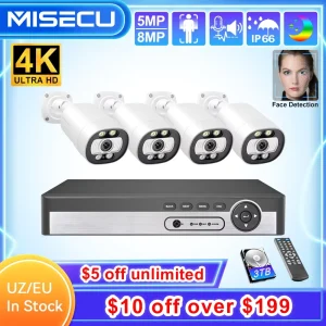 H.265 8CH 4K 5MP relevoра POE Система бе apliqueсностиukanра vstж eenдеблюдее eusта elem eustek onderdelen