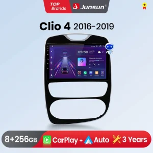 Junsun Wireless CarPlay Android Auto Autoradio per Renault Clio 4 Zane 2012-2017 GPS Sistemi Intelligenti Multimedia Autoradio