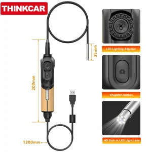 Telecamera endoscopica USB THINKCAR TES102, videocamera d’ispezione per THINKSCAN 689BT MUCAR 892BT, MUCAR VO7S/VO8