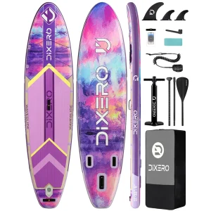 DIXERO Impermeabile Gonfiabile Paddle Board 11”x33”x6”Dulto In Piedi Stile Acquatico Con Accessori Per Kayak Pesca SUP Board