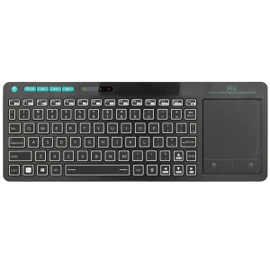 Rii RT518S Mini Bluetooth Wireless 2-LED Tastiera multimediale retroilluminata a colori Mouse Tastiera ricaricabile per Android TV Box/PC