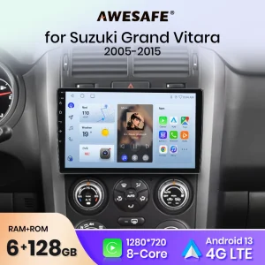 AWESAFE PX9 per Suzuki Grand Vitara 3 2005-2015 2007 Autoradio Lettore video multimediale GPS No 2din 2 din Android 10.0 2GB + 32GB