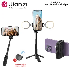 Treppiede selfie wireless Ulanzi JJ02 con telecomando Bluetooth monopiede pieghevole portatile per impugnatura booster per smartphone