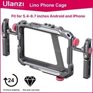 Ulanzi Lino Gabbia per telefono Video Vlog Rig Maniglia per 5.4 ”a 6.7” iPhone X 11 12 13 14 Pro Max Fotografia di telefono Android