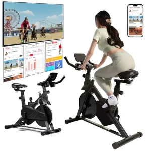 Superun Cyclette con controllo magnetico Porta tablet di grandi dimensioni Sedile comodo Bici da ciclismo per interni Bici da fitness cardio