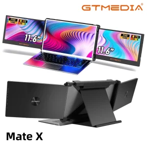 GTMEDIA Monitor portatile da 11,6 pollici 1920 * 1080 IPS FHD Schermo triplo doppio extender Visualizzazione completa Display pieghevole per laptop da 13,0-17,3 pollici