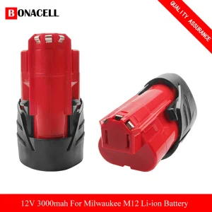 Batteria ricaricabile da 12 V 3,0 Ah 3000 mAh per utensili a batteria Milwaukee M12 XC 48-11-2402 48-11-2411 batterie 48-11-2401 MIL-12A-LI