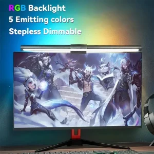 Lampada da scrivania a LED con regolazione continua per barra luminosa per monitor del computer Lampada da lettura USB Lampada per monitor Retroilluminazione Screenbar Light Office