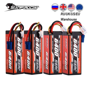 SUNPADOW 2S 3S 4S Lipo Batteria per 6400mAh 7.4V 11.1 EC5 Spina 100C per RC Auto Aereo DJI Camion Carro Armato Buggy Barca Da Corsa Modelli 2 pezzi
