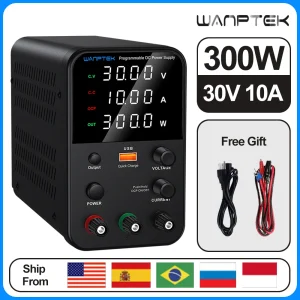 Wanptek DC Lab Power Supply WPS3010H Alimentatore switching regolabile 30V 10A USB Ricarica rapida Doppia tensione di ingresso 220V 110V