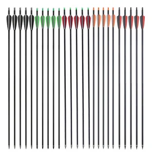 24 pz 31.5 ”Flechas di Carbonio Misto 7.8mm Spine 500 3 “Piume di TPU per Arco Ricurvo Arco Composto Tiro Caccia Pratica Frecce
