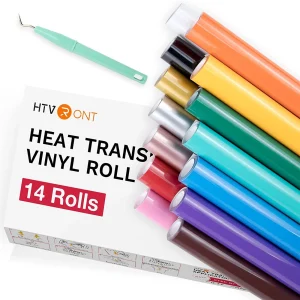 HTVRONT 14 pz 12inX3ft Multi-Color PU Trasferimento di Calore Rotolo di Vinile per Cricut T-shirt Stampa FAI DA TE Ferro su HTV Pellicola Regalo Di Natale