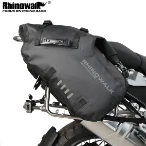Rhinowalk Borsa da moto a doppio lato 100% impermeabile 18L/28L/48L Borse portaoggetti per borse laterali per motore di grande capacità Confezione da 2 pezzi