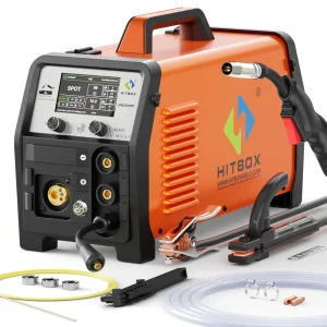 Saldatrice HITBOX HIM250 DPP 180A MIG Gas/Senza Gas/MMA/Lift TIG IGBT Saldatrici inverter Saldatore in alluminio a doppio impulso MIG