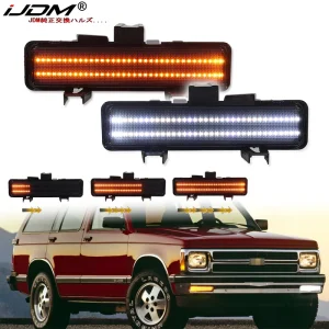 2 pz Paraurti Anteriore Sequenziale Ambra Indicatori di direzione Luci di Montaggio Per 83-93 Chevrolet S10/Per Chevrolet GMC S15 LED Bianco come DRL