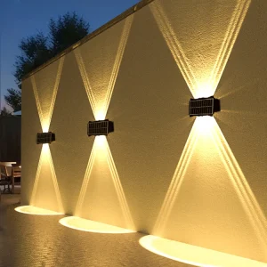Lampada da parete solare Lampada da parete per giardino esterno impermeabile a LED per cortile stradale Decorazione domestica solare Illuminazione da parete a LED per esterni