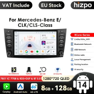 4G-LTE Carplay Android Autoradio GPS per Mercedes Benz classe E W211 E200 E220 E300 E350 E240 E270 E280 W219 Multimedia Autoradio
