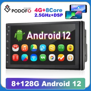 Podofo 8 + 128G 2 Din autoradio GPS Android 7 “Carplay per Volkswagen Nissan Hyundai Kia Toyota Universal 2din Multimedia Player