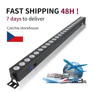 24x12w RGBW LED Wall Washer Luce di striscia ultra grandangolare Controllo DMX Spettacolo teatrale professionale Attrezzatura da discoteca DJ