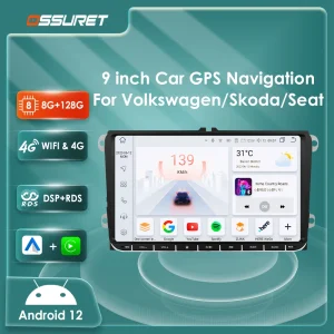 Autoradio Android 14 2DIN per VW GOLF 5, POLO Sedan, PASSAT B6, CC, TOURAN, SCIROCCO, CADDY, Jetta, Skoda, Seat con GPS 4G e Navigazione Stereo
