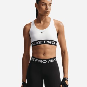 Nike Ls Pro Elast Logo W – Bra Training – Donna – Bianco