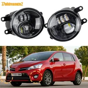30W Auto Sinistra + Destra LED Gruppo Fendinebbia Per Toyota Verso (_R2_) 2009-2018 Lente In Vetro Nebbia Lampada di marcia diurna DRL 2 Pezzi