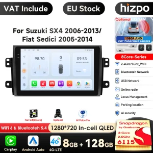 Autoradio Android da 9 pollici per Suzuki SX4 2006-2013 Fiat Sedici 2005-2014 Lettore video multimediale 2din Carplay Audio stereo 4G BT