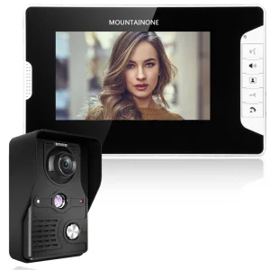 MOUNTAINONE 7 ”TFT LCD cablato videocitofono sistema di sblocco Kit videocitofono campanello telecamera IR antipioggia per la casa Villa