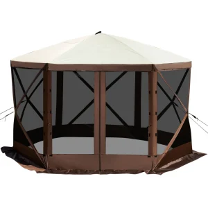 SucceBuy Gazebo da campeggio pop-up Tettuccio da campeggio 6 lati 12′ x 12′ Tende e tettoie parasole Campeggio ed escursionismo