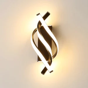 Lampada da parete a LED per interni, 22W 2500LM Nero Minimalist Bianco Caldo 3500K Lampade da parete, Illuminazione da parete per soggiorno