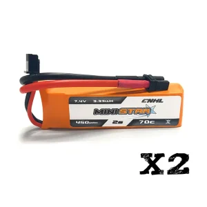 Batteria Lipo CNHL MiniStar 450mAh 7,4V 2S 70C con XT30U 2 confezioni