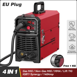 ARCCAPTAIN 4 in 1 Saldatrice MIG Sinergia portatile Saldatore di controllo digitale MIG senza gas MAG MMA LIFT TIG per saldatura domestica