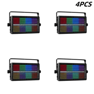 4 pz/lotto 60W Mni LED Strobe RGBW 4in1 8 Partizioni Bianco 8000K DMX Super Bright Wash Dj Bar Strobe Effetti di Illuminazione Della Fase