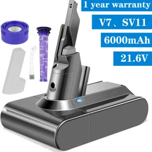 Batteria di ricambio al litio V7 da 6000 mAh 21,6 V per Dyson V7 Motorhead Pro V7 Trigger V7 Animal V7 Auto + Barca V7 Fluffy SV11 Batteria