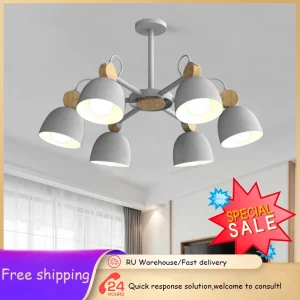 Lampadario a soffitto nordico log camera da letto soggiorno plafoniera cucina lampadario a LED hotel plafoniera illuminazione appartamento