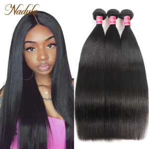 Capelli Nadula Capelli Lisci Indiani 3/4 Bundles Capelli Indiani Lisci 8-30 pollici 100% Remy Fasci di Tessuto Dei Capelli Umani Macchina Doppia Trama