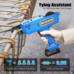 8mm-34mm Rilegatrice automatica per tondo per cemento armato 12V 4500mAh Legatrice elettrica portatile per tondo per cemento armato Kit di strumenti per pinze per filo con batterie