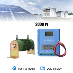 Regolatore di carica ibrido solare eolico MPPT Regolatore ibrido automatico eolico 1000W e solare 1000W 24V/48V con resistenza di carico di scarico